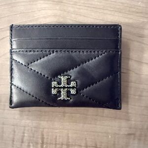 Tory Burch Black Quilted Leather Card Holder